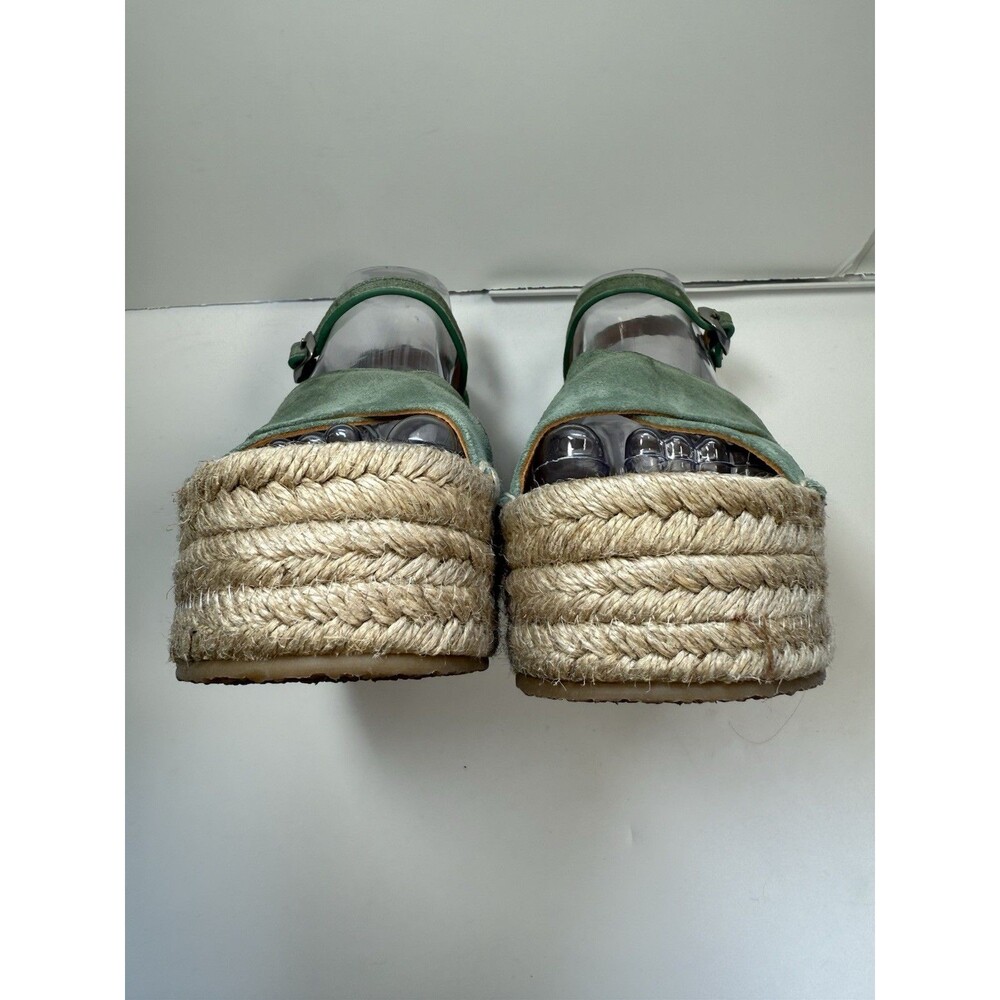 Rag & Bone Hers Green Suede Crisscross Wedge Espadrilles Sz 6 New - Picture 5 of 10